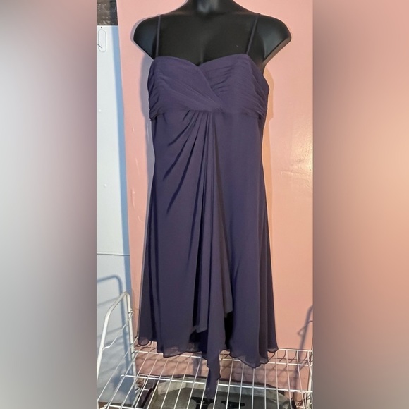 Davids Bridal whimsigoth fairy prom Elegant eggplant purple wedding Dress Sz 18 - Picture 3 of 14